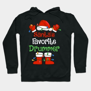 Santa's Favorite Drummer Funny Christmas Pajamas Hoodie